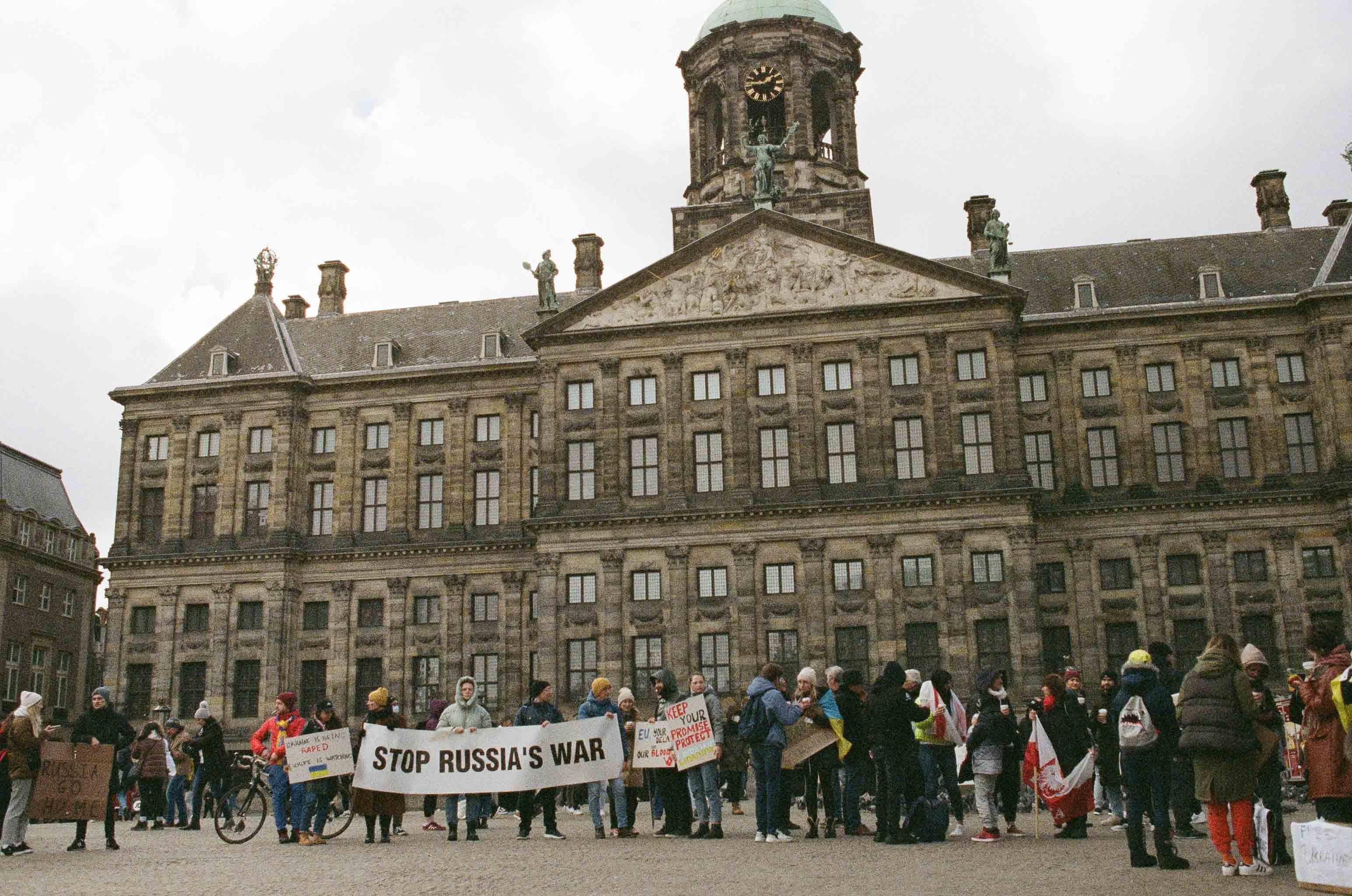 Architecture photograph of the Royal Palace in Amsterdam, Netherlands.
